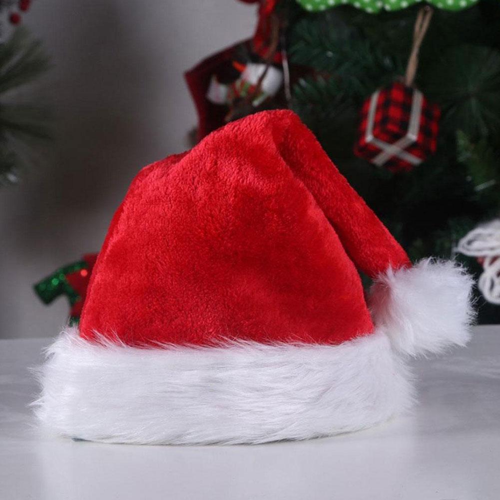 Christmas Decorative Products Santa Claus Hat Christmas Long Plush Thickened Red Gift Hat Adult Children Plush Christmas Hat