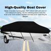 Tear-Resistant Boat Cover with Storage Bag Waterproof All-Weather Boat Cover Fits V-Hull, Tri-Hull,