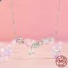S925 Sterling Silver Romantic Flower Necklace Fantasy Butterfly Neck Chain for Women  Valentine's Day Fine Jewelry Gift