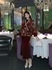 V-neck Embroidered Chinese Style Winter Down Jacket & Skirt Suit NY064