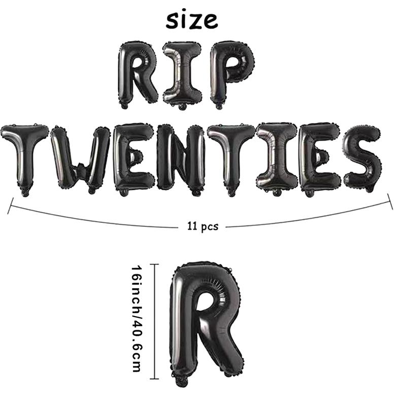 Rip Twenties/Thirties/Forties Balloons Birthday Balloons Banner Death To My 20S/30S/40S Party Decor For Youth Men Women