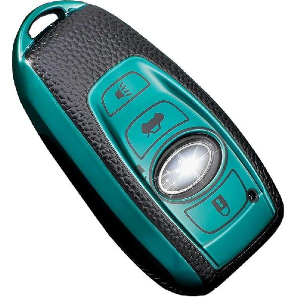 for Subaru Key Fob Cover with Keychain, for Forester Outback BRZ Legacy CrossTrek Premium Soft TPU 360 Degree Protection Key Case Remote Key Holder