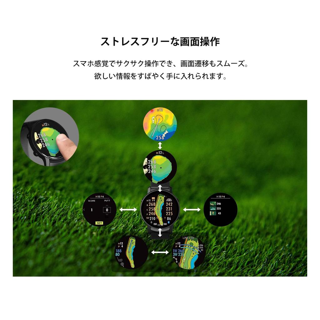 GREEN ON GreenOn The Golf Watch GS601 with Hybrid Measurement and AMOLED Display High-Definition