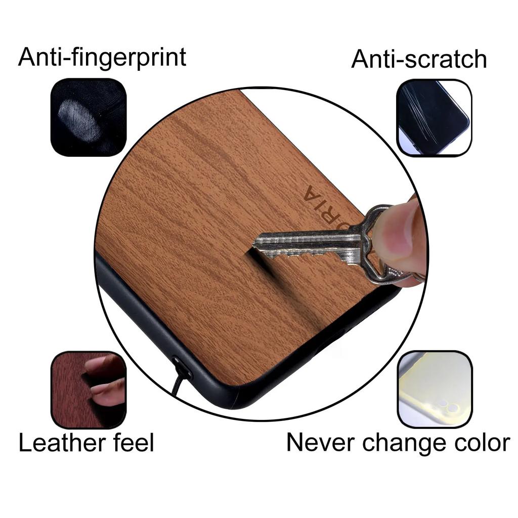 For Sony Xperia 5 10 1 VII VI V IV III ACE II Pro-I Case Wood Texture PU Leather Soft Shockproof Cover Anti-fingerprint Shell