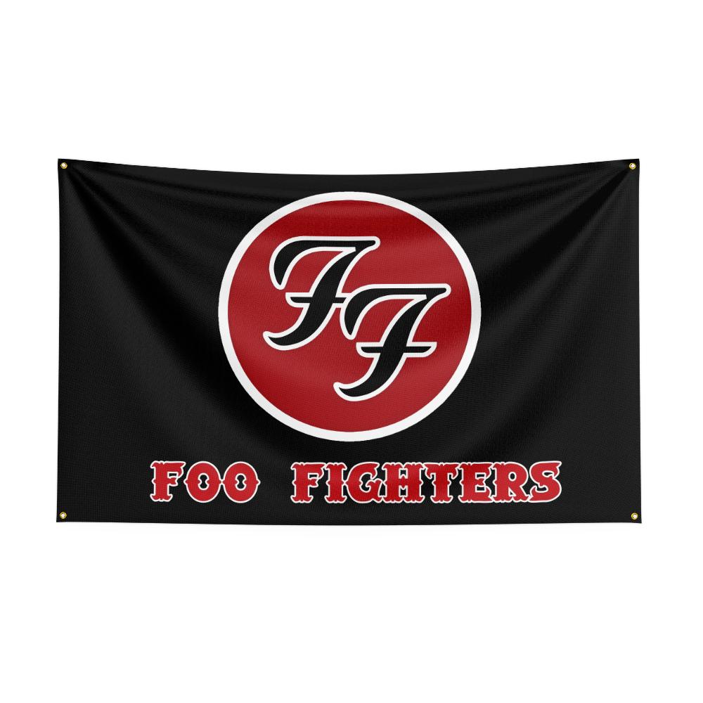 F-Foo F-Fighters Flag Rock Music Band Banner HD Printing Tapestry Exhibition, Music Band Fans, Garage Decor