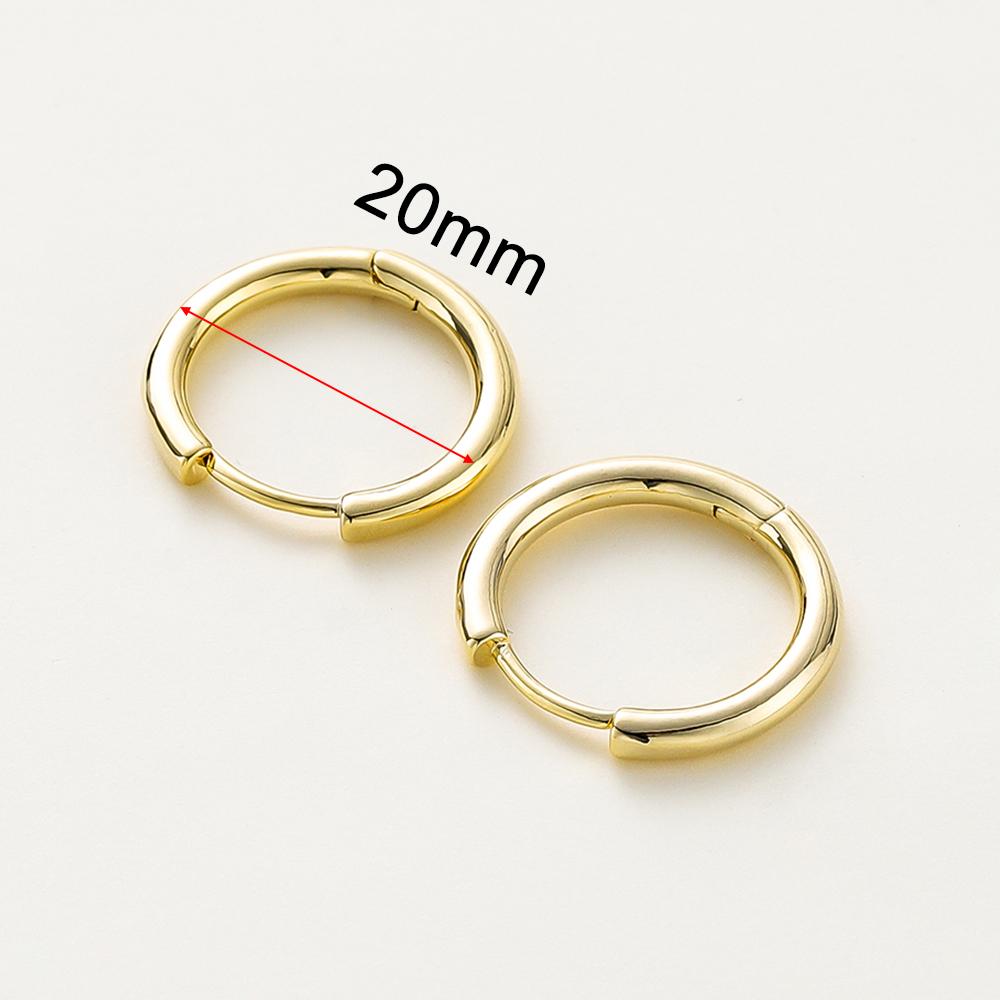 14K 18K Gold Plated Round Circle Gold Plated Hoop Earrings For Women Korean Fashion Ring Earrings Jewelry Accessories