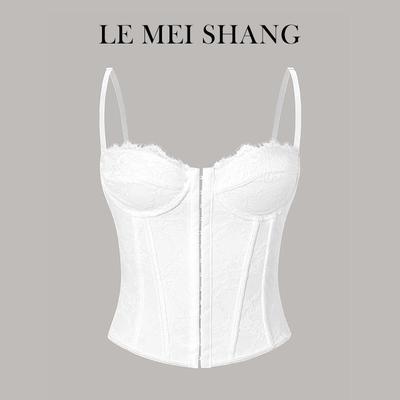 Europese & Amerikaanse kanten camisole: Sexy Effen Kleur Visgraat Beugel, Overkruist Borst, Rij Knopen, Rugloze Top