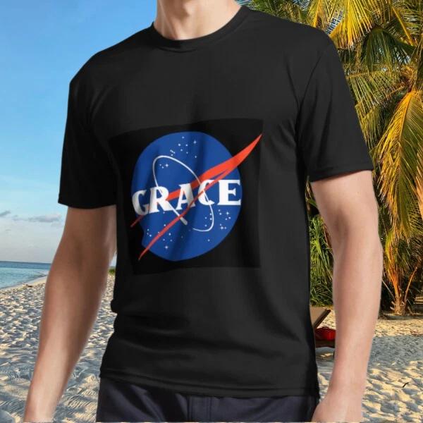 New Shirt Space Grace Active T-Shirt Funny Size S to 5XL S