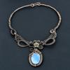 Owyhee Opal Necklace Handmade Jewelry, 999 Copper Wire Wrapped Necklace Designer Gemstone Jewelry Adjustable Chain Necklace Gift For Mom
