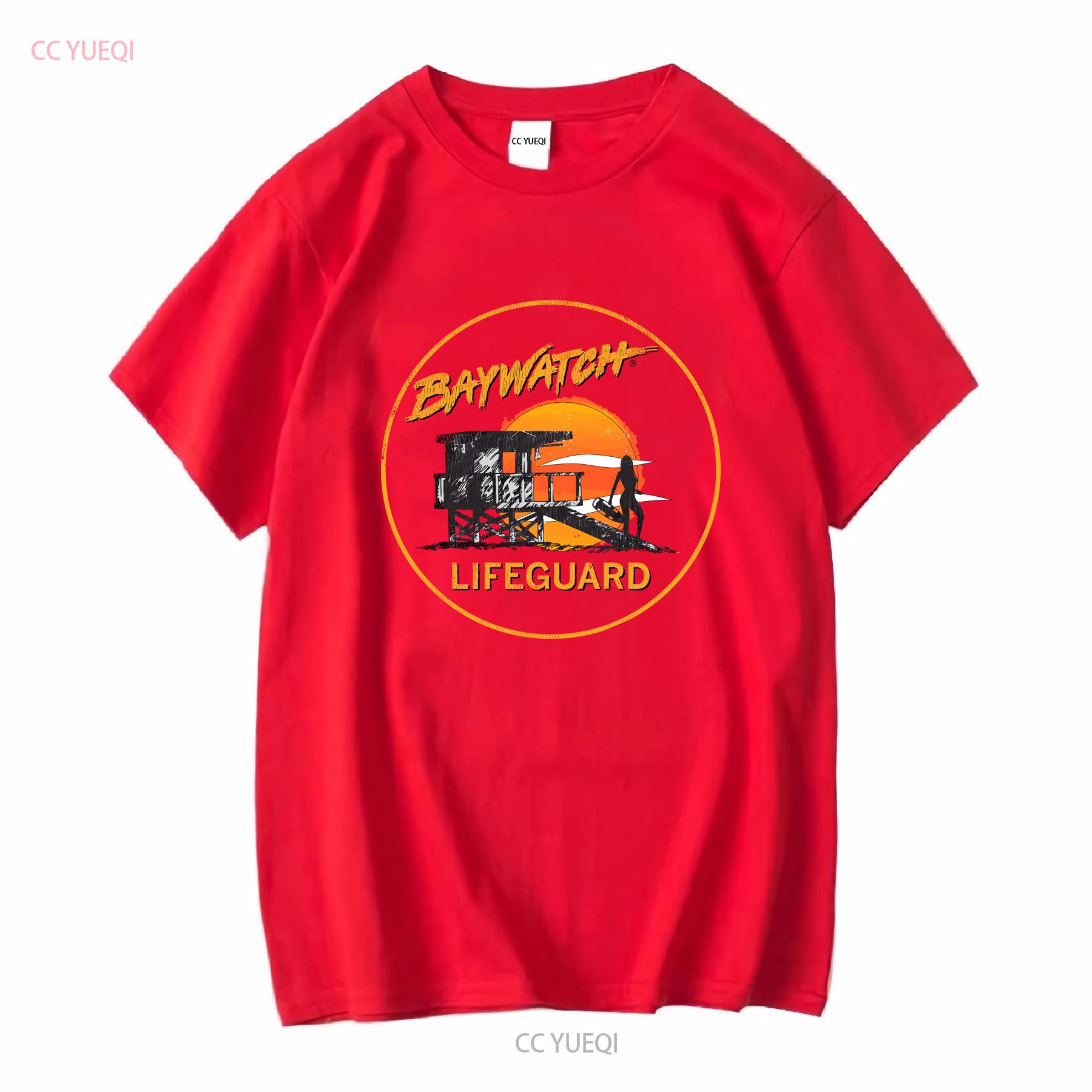 Baywatch Mens Lifeguard T shirt Large Cherry vintage Washed Breathable Stretched Casual Unisex Slightly homme S