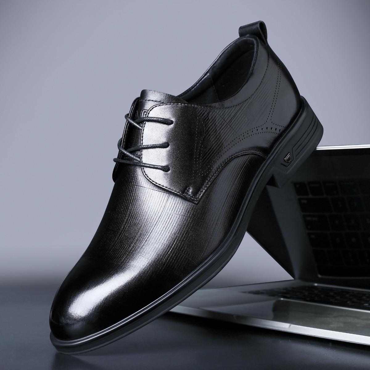 

2025 Leather Shoes Men s Dress Business British Style Leather Men s Shoes First Layer Cowhide Premium Wedding Dress Derby Shoes 43