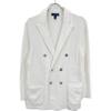 LARDINI JMLJM21 White Cotton Center Vent Double Breasted Knit Tailored Jacket Jacket M whiteUsed