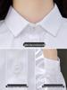 Women's Long Sleeve Professional White Stretch Shirt for College Students and Teachers