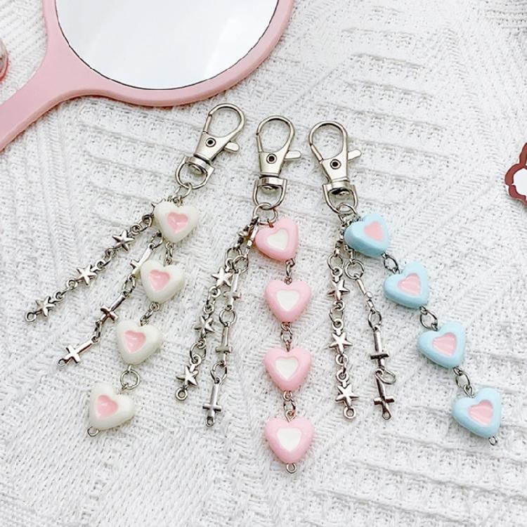 Eye Catching Phone Lanyard Heart Cross Star Chain Pendant Keychain Accessory