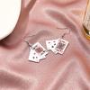 Poker Dangle Earrings Game Cards Simulate Cool Funny Earrings for Women Girls