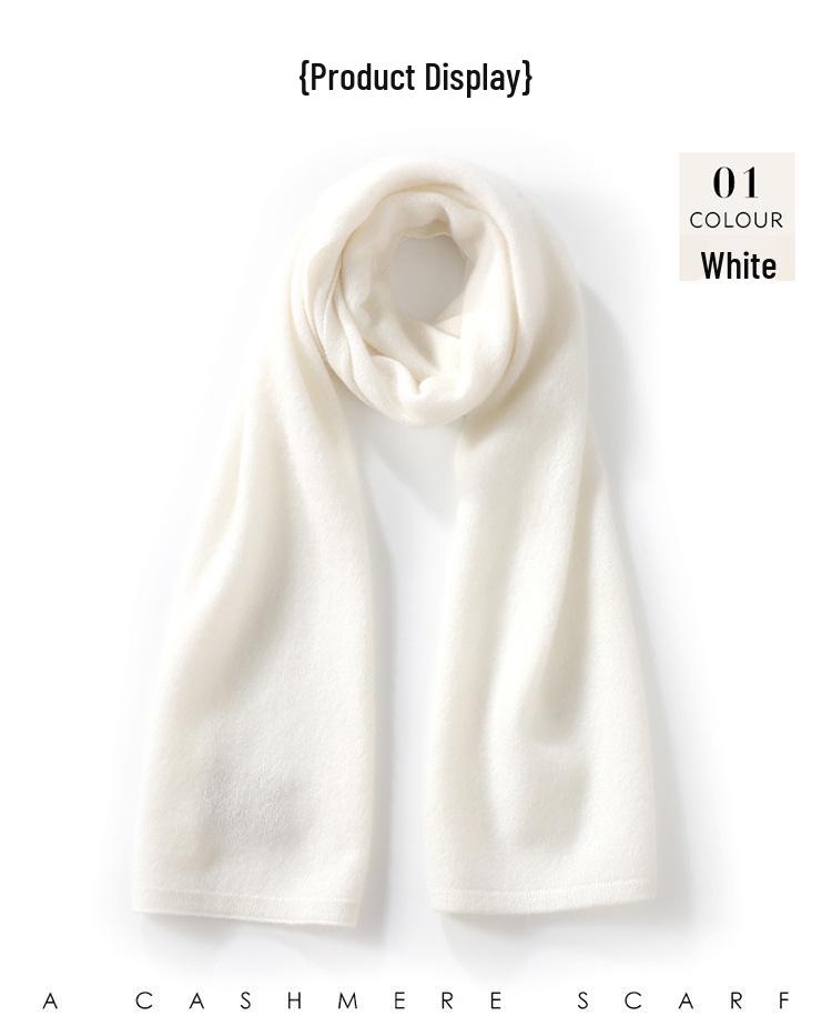 Women's 100% Pure Cashmere Scarf - Warm Soft Neck Warmer for Autumn/Winter, Solid Color, Perfect Gift