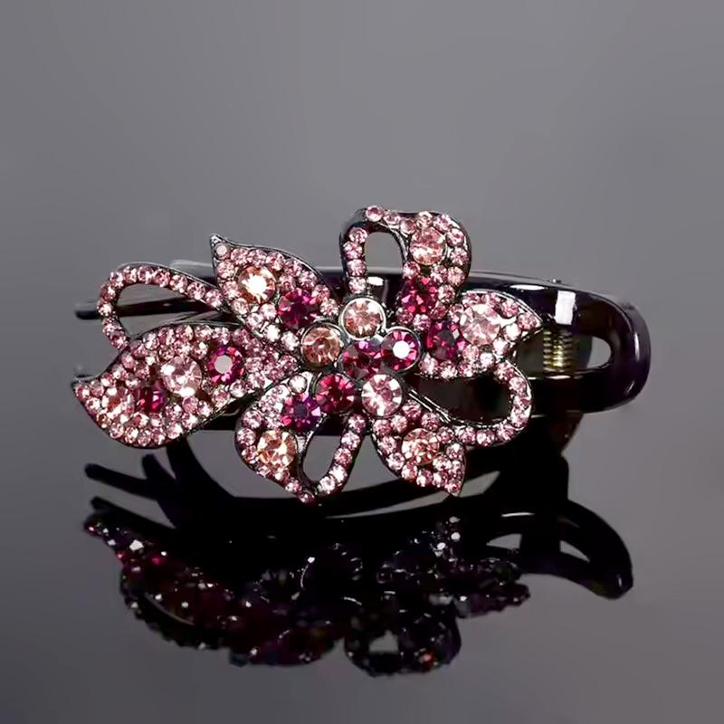 1Pc Hair Claws Hair Clips Plastic Fashion Duckbill Clip Women Rhinestone Hairgrip Hairpin