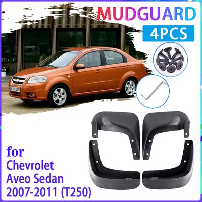 4 ΤΕΜ Λασπωτήρες Αυτοκινήτου για Chevrolet Aveo Sedan Saloon T250 2007~2011 Λασπωτήρες Προστατευτικά από Λάσπη Φτερά Λασπωτήρες Αυτοκινήτου