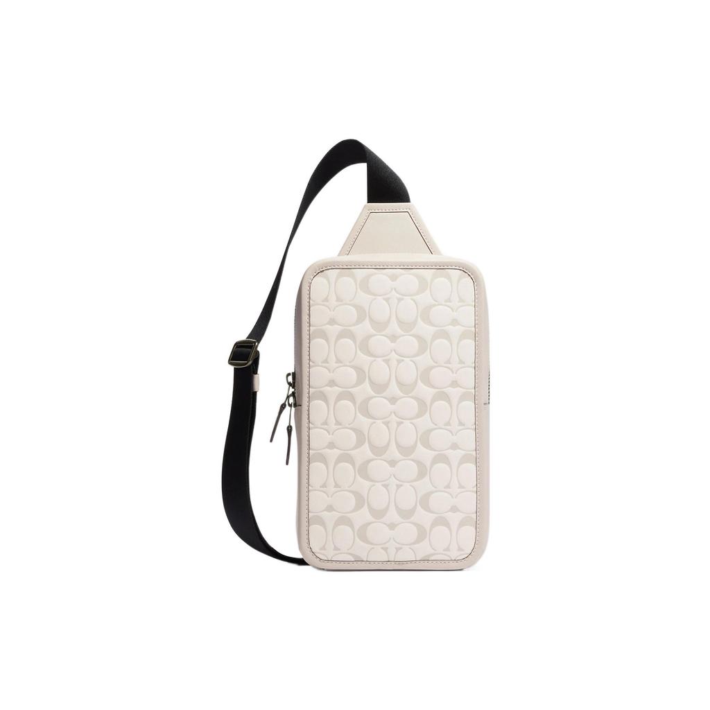 New COACH Sullivan Calfskin Sling Bag, Fanny Pack, Crossbody Bag Trumpets Men's Ivory Gray CJ583-QBVRL