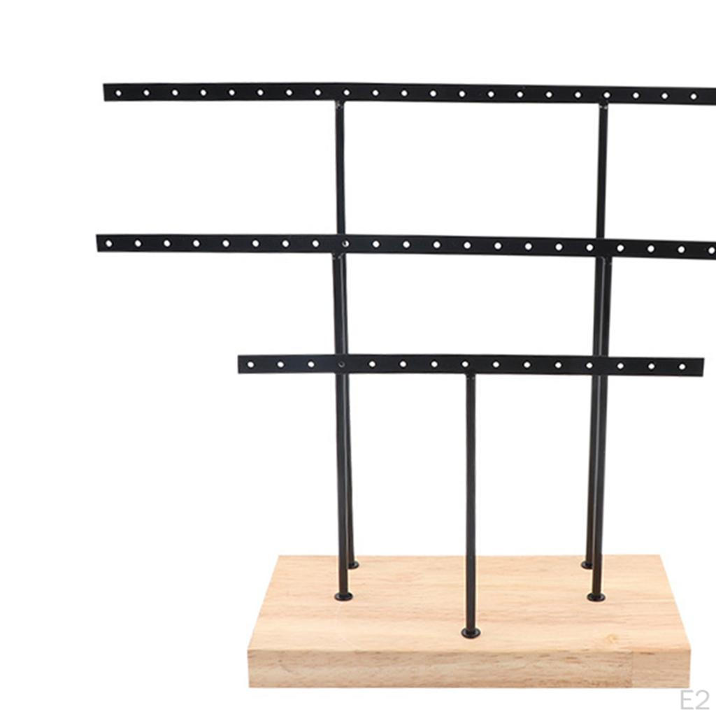 Earrings Holder Organizer Decorative Display with Detachable Wooden Base for Ear Bracelet