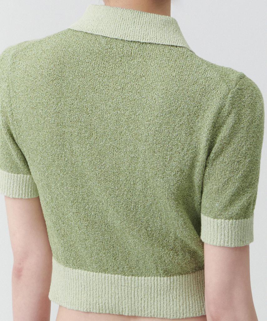 MUSINSA STANDARD WOMAN Women'S Boucle Knitted Polo Shirt [Green]