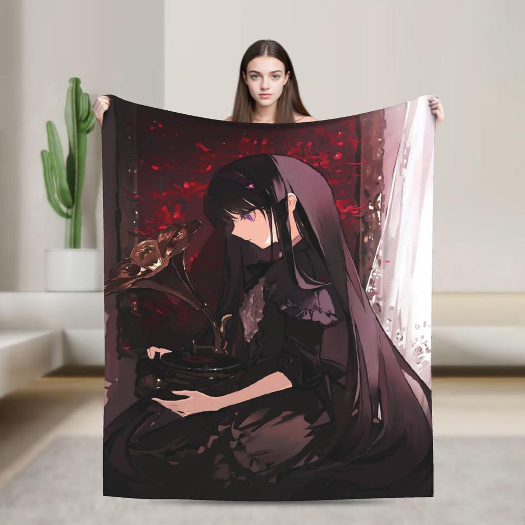 Anime Puella Magi Madoka Magica Flannel Blanket Comic Novelty Throw Blanket for Home 150*125cm Bedspread