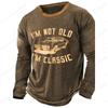 Vintage Men's Long Sleeve T-shirt 3d Letter Print Graphic T Shirts Men Fashion Tops Tees Outdoor Sports Tops