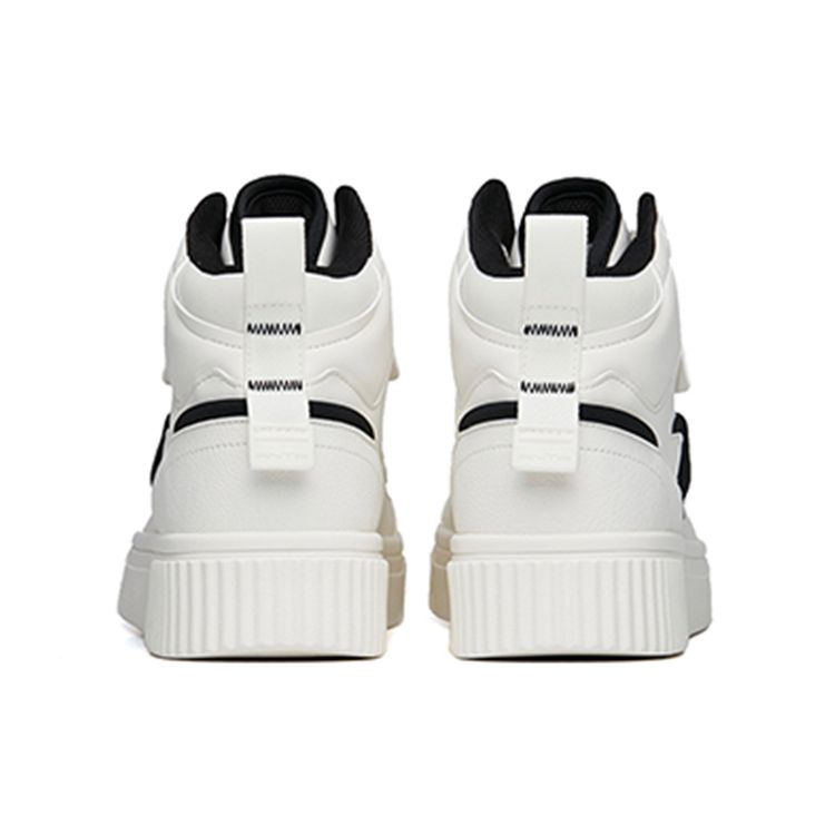 Anta Lifestyle Series Non-Slip High-Top Skate Shoes Men Sneakers White Black 912248015-1