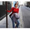 Korean Dongdaemun Slimming Long-Sleeve Figure-Flattering Women's Base Layer Top with Same-Day Delivery