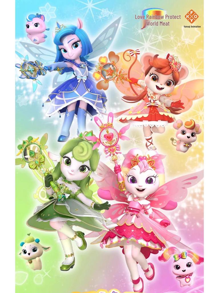 Rainbow Guardians Luminous Princess Wand: Fairy Morning Light Scepter for Girls