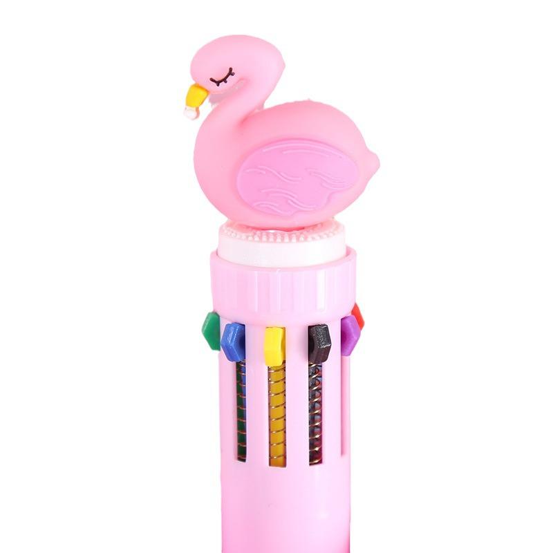 Adorable Multi-Color Korean Dinosaur Ballpoint Pen, 0.5mm Black Ink