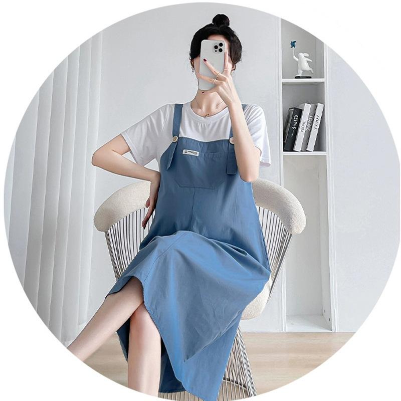 

Одежда для беременных, имитация двойки, свободная, закрывающая живот, не показывает беременность, можно выходить, регулируемые брюки для поддержки живота, универсальный комплект M recommends 85-52.5kg