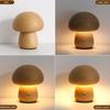 Wooden Creative Mushroom Night Light Stepless Dimming Bedside Table Lamp 3 Color Rechargeable Sleeping Nightlights For Room