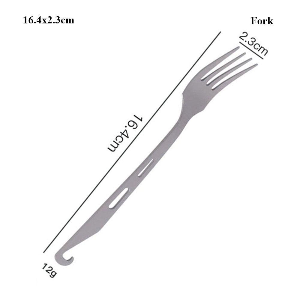 Long Handle Titanium Spoon Environmental Light Titanium Cookware Outdoor Camping Fork  Outdoor Tool