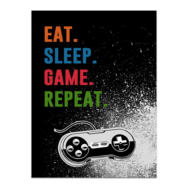 Картина на холсте Игровая комната Геймпад Панк-стиль Постеры Принты Настенное искусство Картины Подарок геймеру для комнаты мальчика Декор игровой комнаты Без рамы 20x30cm