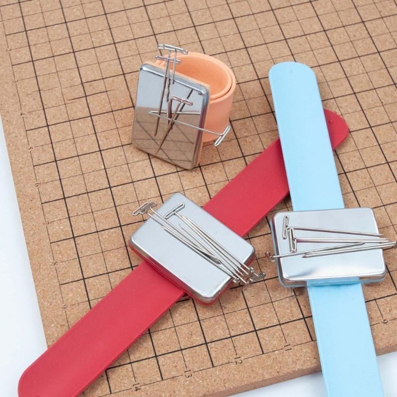 Sewing Needle Cushion Holder Sewing Pins Storage Slap Bracelet X3UC