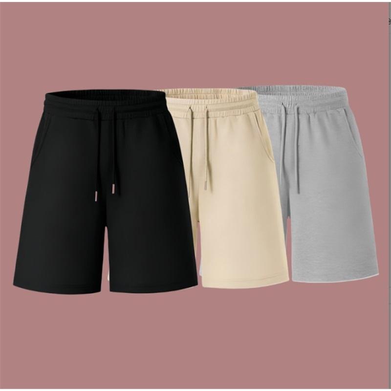 Terry Heavy Cotton Shorts Men's Summer Wear Loose Casual Sports Pants Japanese Solid Color Five Point Pants