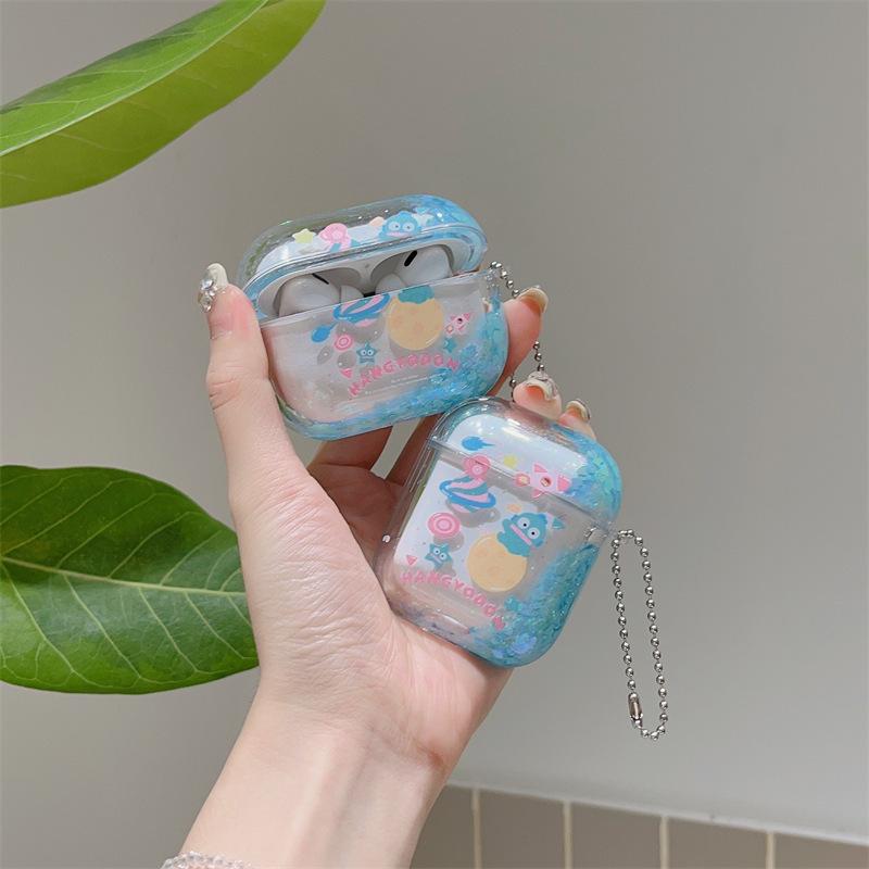Space Ugly Fish for Apple AirPods Pro1 Bluetooth Wireless Headset Cover 1/1/1 Generation Transparent Quicksand Hard