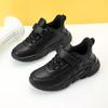 1905 middle and older children's popular boys soft-soled shoes boys' shoes 2025 foreign trade models pure black children's waterproof leather surface