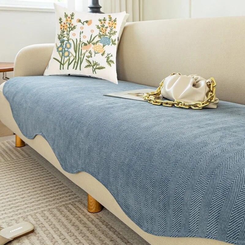 Chenille Sofa Cover for Living Room Non-slip Allotype Sofa Towel Four Season Universal L Shaped Couch Cushion Slipcover Sofa Mat