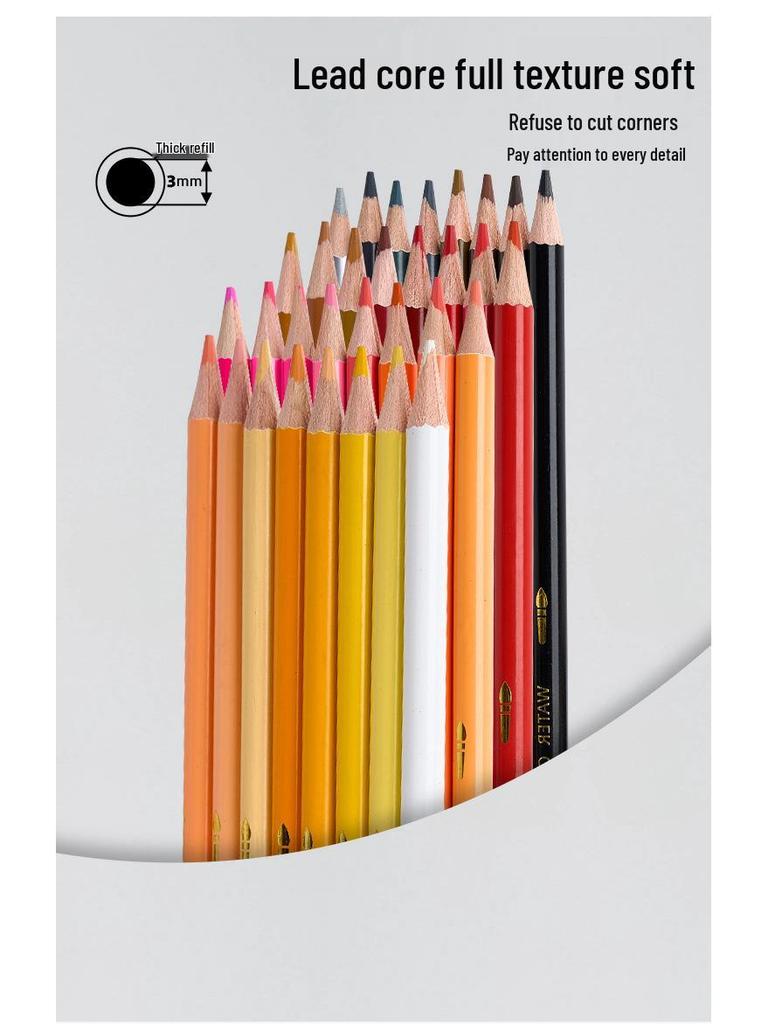 Water-Soluble Colored Pencil Set: 48-72 Colors for Professional Doodling and Hand-Painting