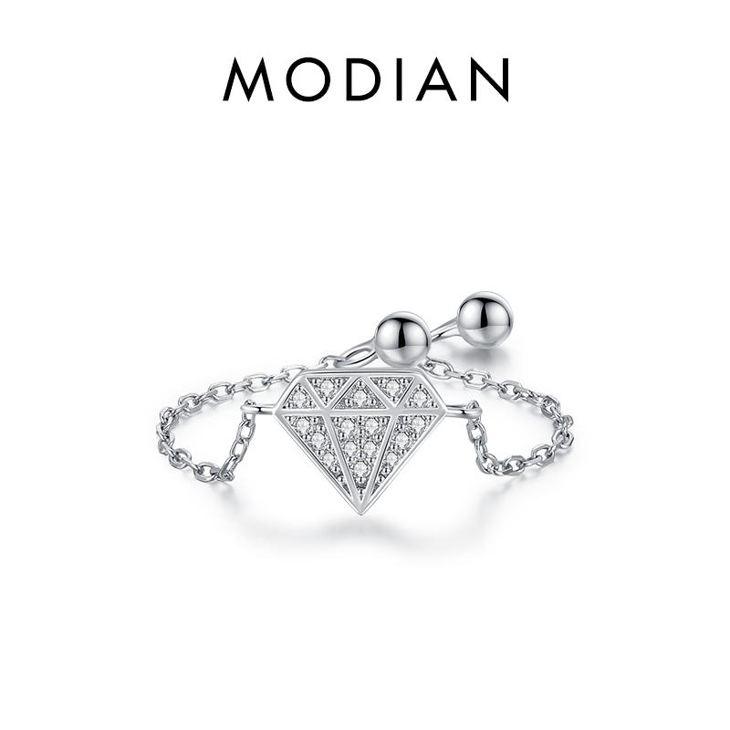 26 Style CZ Heart Flower Infinite Symbol Link Chain Ring 925 Sterling Silver Hearts Adjustable Rings For Women Jewelry