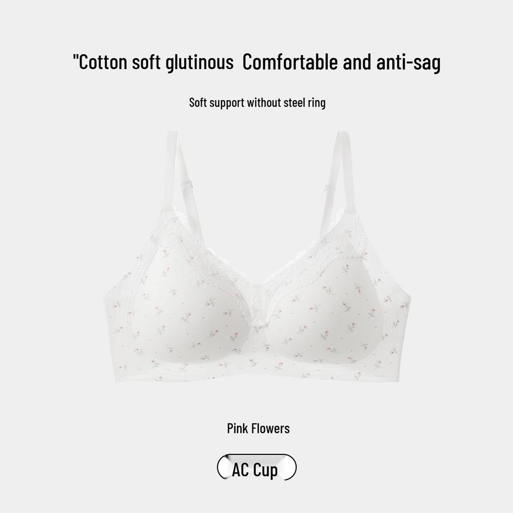 Sweet Girl Seamless Floral Push-up Bra for Small Busts - Enhances Size, Reduces Side-Boobs, Wireless Comfort