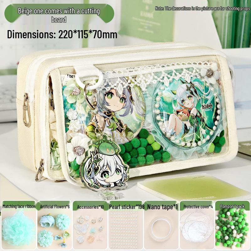 Large-Capacity Transparent Pencil Case for Girls - Souvenir Set