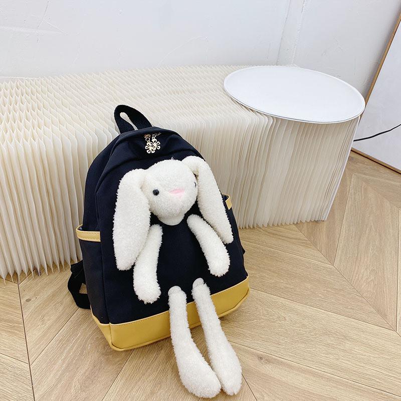 Cute Bunny Design Preschool Backpack Durable Soft Canvas Schoolbag For Kids Unisex
