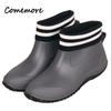 Fashion Women Winter Rubber Boots Water Shoes PVC Men's Fashion Rain Shoe Autumn Warm Kitchen Work Galoshes Large Size 44 45