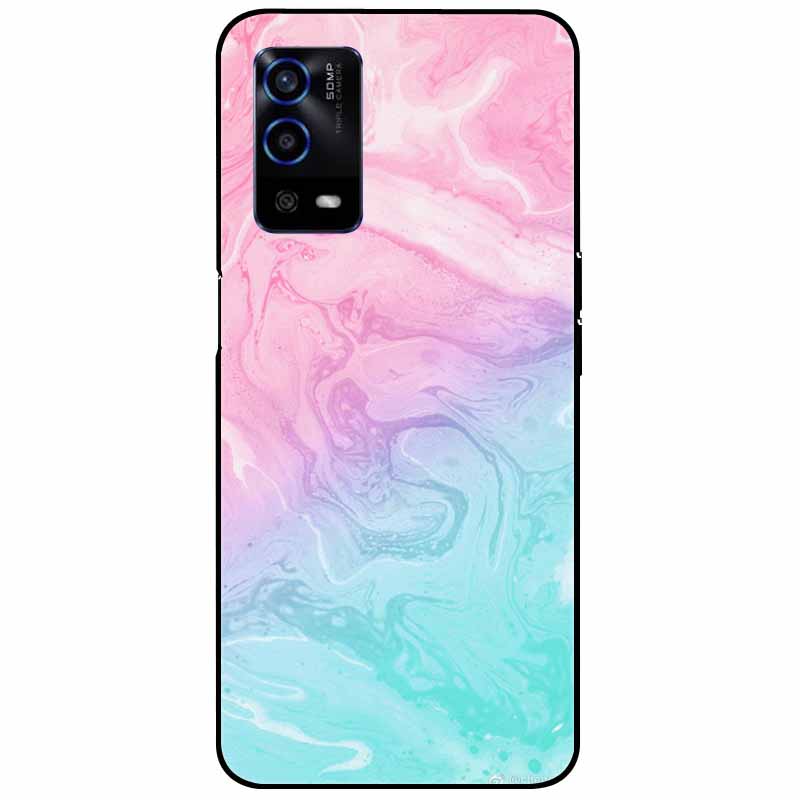 For Oppo A55 4G Case A 55 Silicone Soft Painted TPU Black Cover for Oppo A55 Case CPH2325 Cute Funda Coque for OPPOA55 6.51''