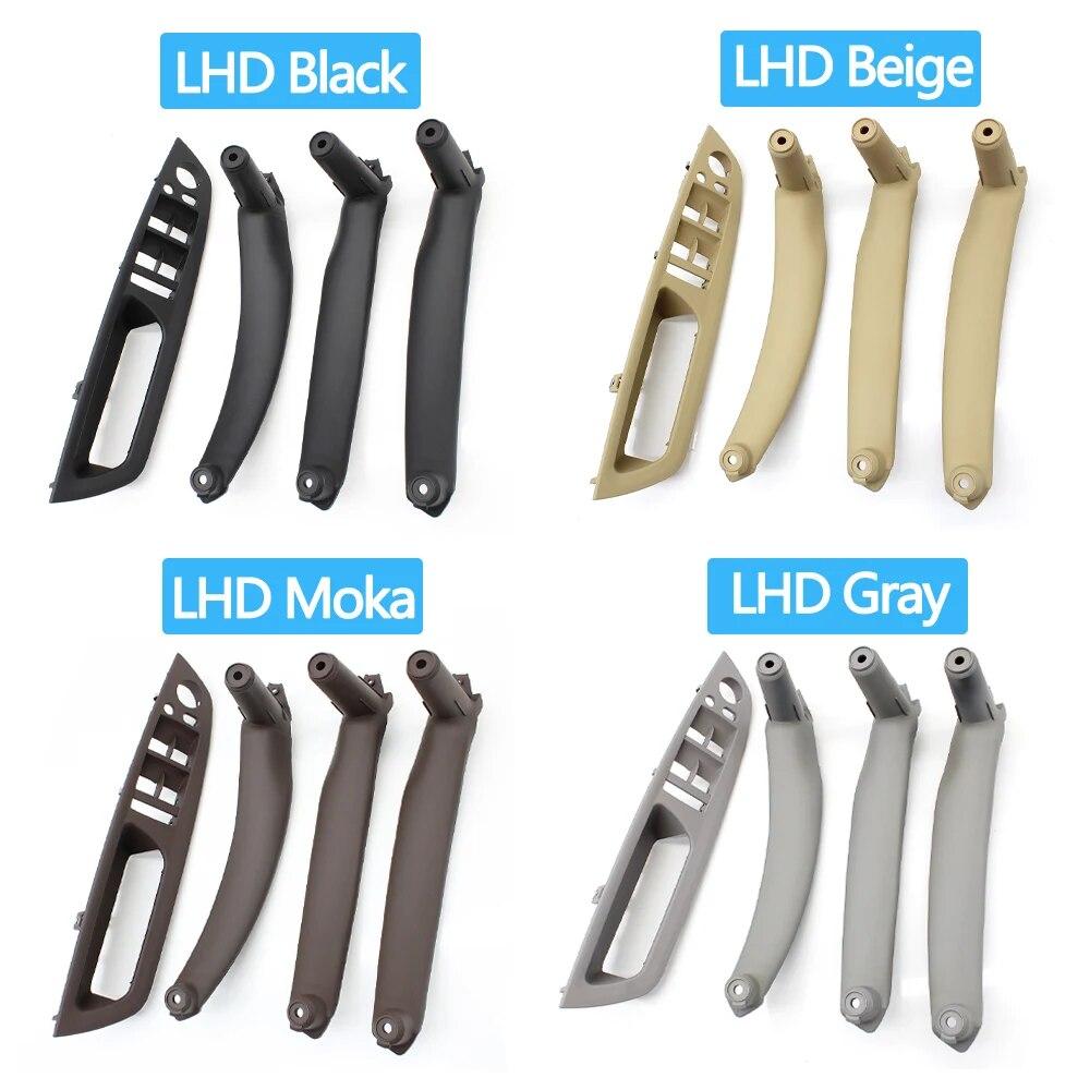 LHD RHD 4-teiliges Set Türfensterschalterblende Armlehnen-Zuziehgriffabdeckung Zierleiste Für BMW X5 X6 E70 E71 E72 2007-2014