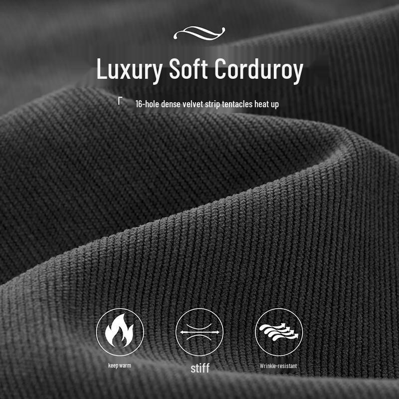 Dance with Wolves Men's Corduroy Soft Warm Ankle-length Tapered Casual Pants