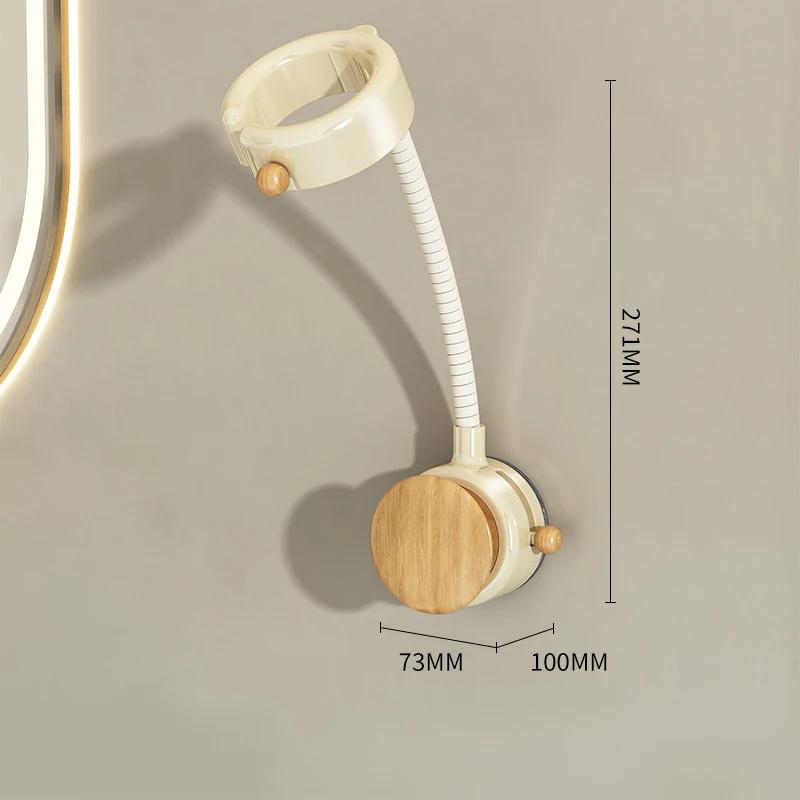 

360 Degree Adjustable Suction Cup Hole-Free Wall-Mounted Hair Dryer Holder Hands-Free Bracket for Hair Drying Bathroom Organizer